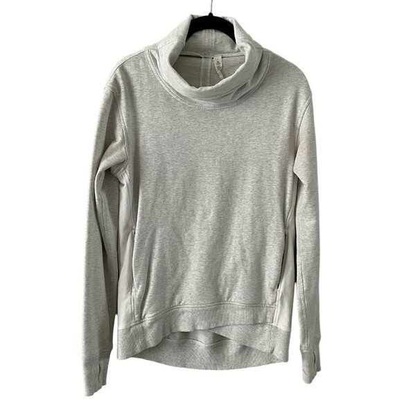 Lululemon Athletica Cowl Neck Pullover Activewear Long Sleeve Sweatshirt Gray 4 - Picture 1 of 8